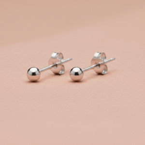 Ball silver earrings studs tops for men and women