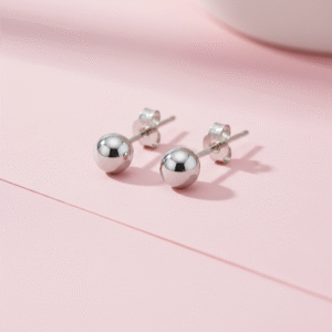 Ball silver earrings studs tops for men and women