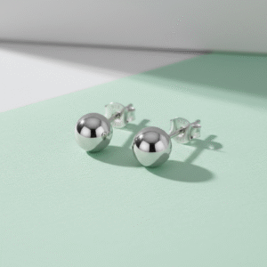 Ball silver earrings studs tops for men and women