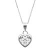 Heart shape white solitaire pendent in pure silver