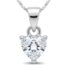Heart shape white solitaire pendent in pure silver