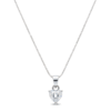 Heart shape white solitaire pendent in pure silver