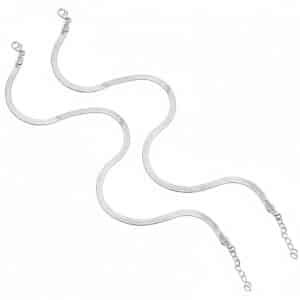 Plain Silver payal for women in 92.5 pure silver