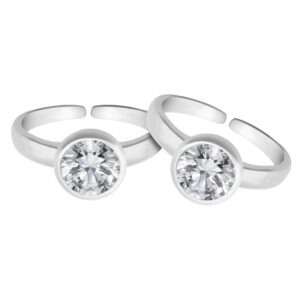 Solitaire round toe rings