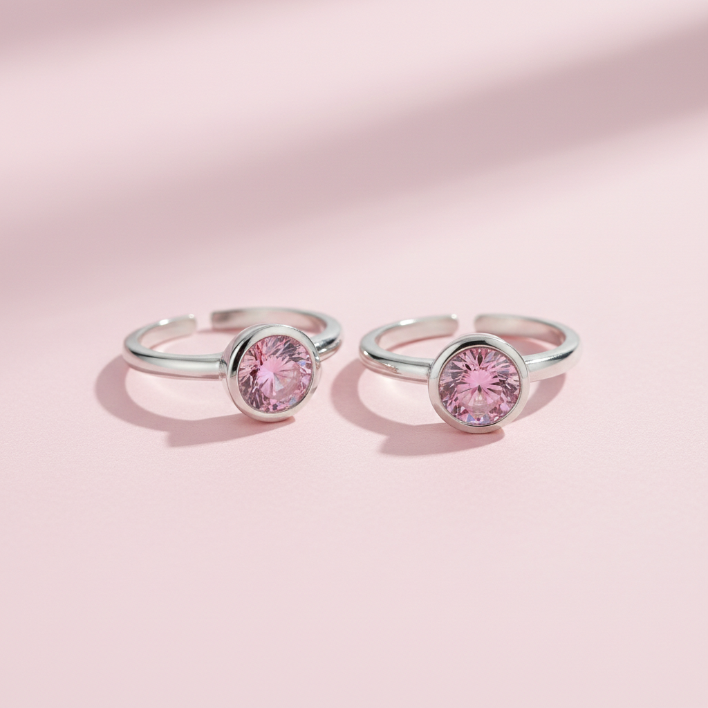 MJTR0279 2 Solitaire round toe rings