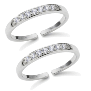 Single line silver toe ring for women