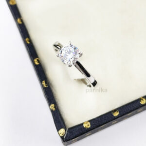Solitaire CZ Adjustable Finger Ring