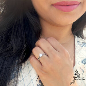 Solitaire CZ Adjustable Finger Ring