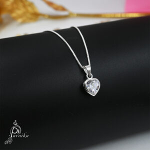 Solitaire Heart Necklace in 925 sterling silver