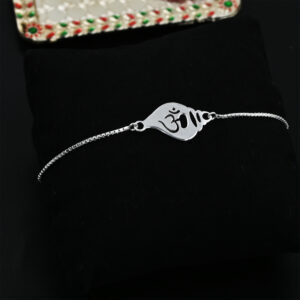 Om on the Shankh Rakhi Bracelet