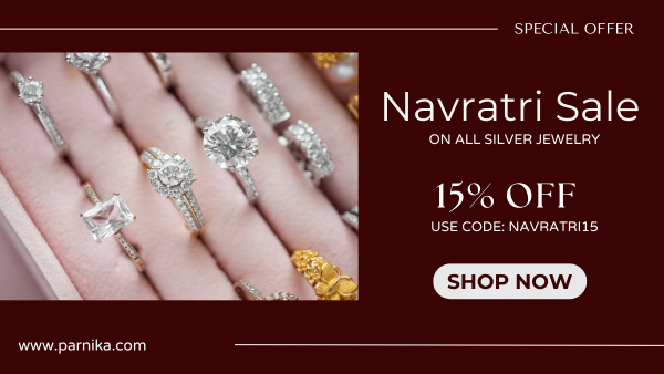 navratri sale on silver jewellery 25% off