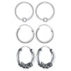 Combo of Classic Tribal Ball Hoop Earrings