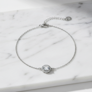 Round Halo CZ Bracelet