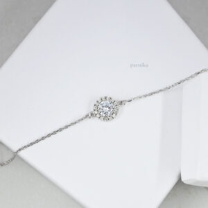 Round Halo CZ Bracelet