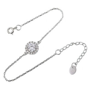 Round Halo CZ Bracelet