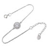 Round Halo CZ Silver Bracelet