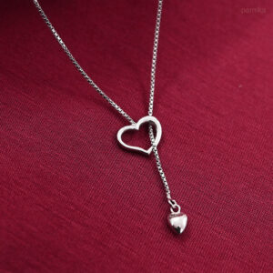 Heart silver necklace