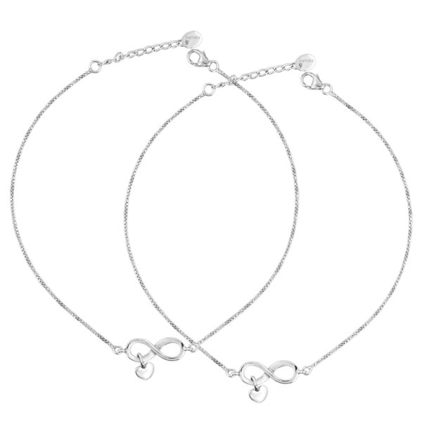 Heart Charm Infinity Anklets