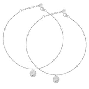 floral charms pure silver payal anklets