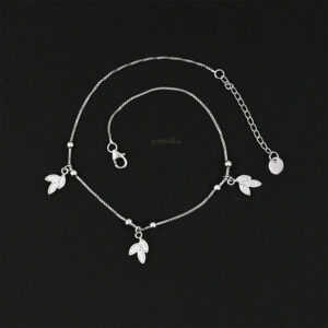 crystal leaf charm anklets