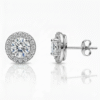 Round Halo CZ Earrings