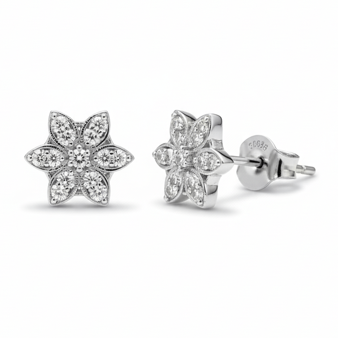 Blooming CZ Flower Earrings
