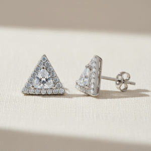 Triangle CZ Cluster Earrings