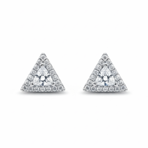 Triangle CZ Cluster Earrings