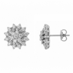 Floral Design CZ Earrings