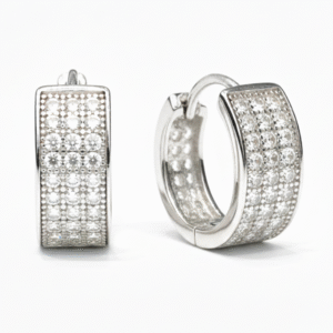 Triple Layer CZ Huggie Hoops