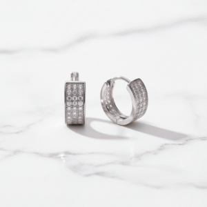 Triple Layer CZ Huggie Hoops