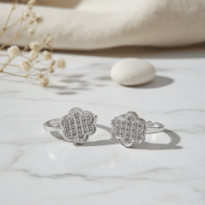 Micro CZ Floral Toe Rings