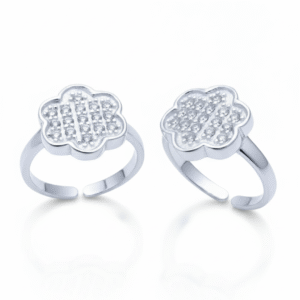 Micro CZ Floral Toe Rings