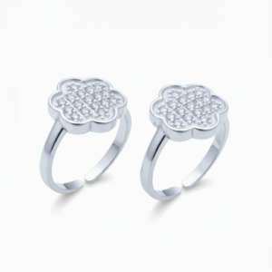 Micro CZ Floral Toe Rings