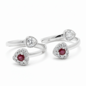 CZ Heart Top Open Toe Rings