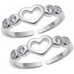 Heart CZ Toe Rings