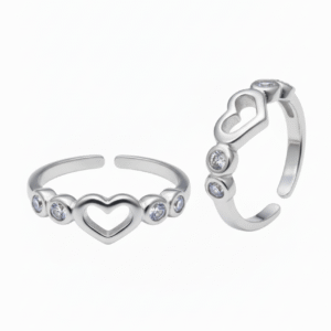 Heart CZ Toe Rings