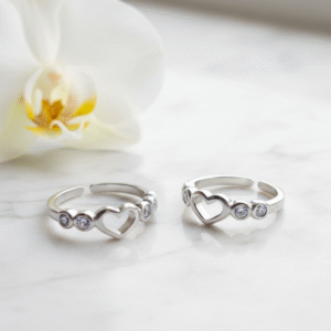 Heart CZ Toe Rings