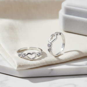 Heart CZ Toe Rings