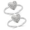 Heart Micro CZ Toe Rings