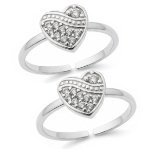 Heart Micro CZ Toe Rings