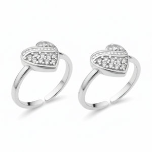 Heart Micro CZ Toe Rings
