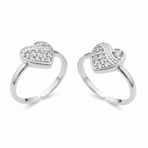 Heart Micro CZ Toe Rings