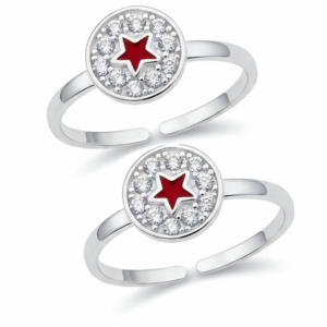 Star Enamel CZ Toe Rings