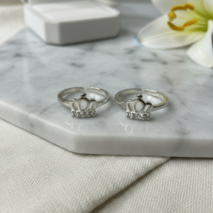 CZ Crown Toe Rings