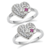 Flower in Heart CZ Toe Rings