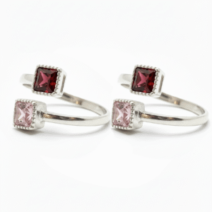 Twin CZ Top Open Toe Rings