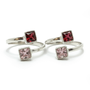 Twin CZ Top Open Toe Rings