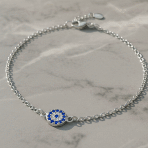 Minimal Evil Eye Charm Bracelet