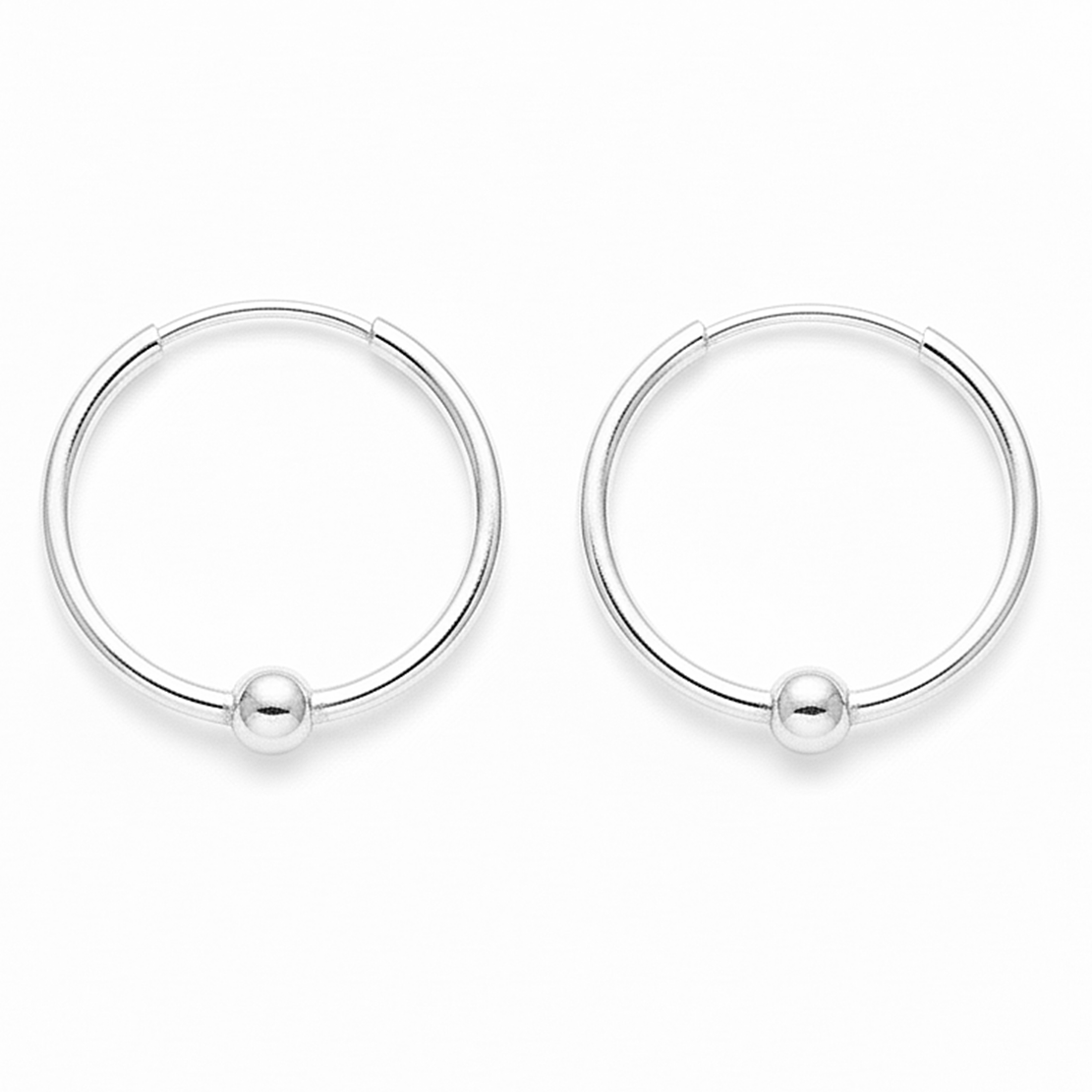 Ball Hoops in Silver - 14mm